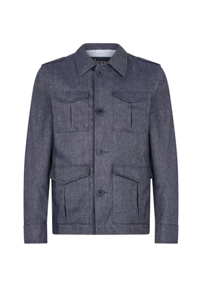 Herno multiple-pockets denim jacket - Blue