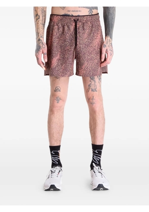 On print trail track shorts - Brown
