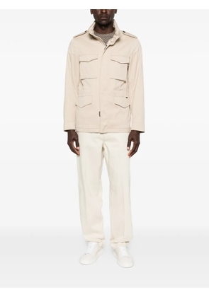 Moorer Denver buttoned pocketed jacket - Neutrals