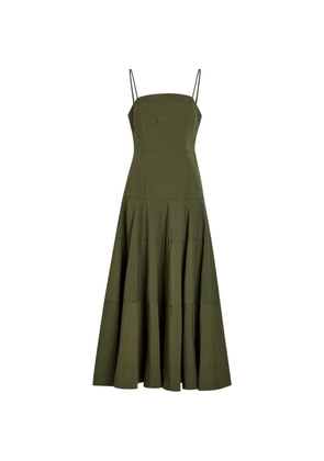 Veronica Beard Ilona square-neck midi dress - Green