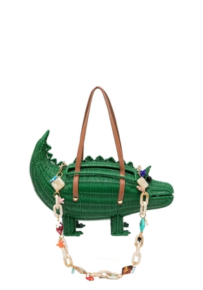 SERPUI crocodile-motif tote bag - Green