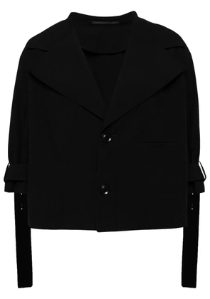 Y's wide-lapels cotton blazer - Black