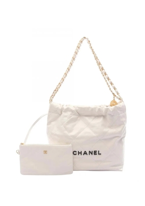 CHANEL Pre-Owned 2021-2026 Small Lambskin 22 Hobo shoulder bag - White