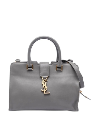 Saint Laurent Pre-Owned 2016 Baby Leather Monogram Downtown Cabas satchel - Grey