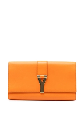 Saint Laurent Pre-Owned 2013 Leather Chyc Ligne clutch bag - Orange