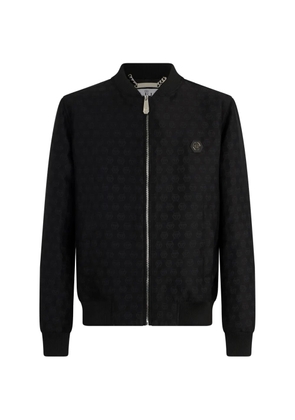 Philipp Plein jacquard monogram bomber jacket - Black