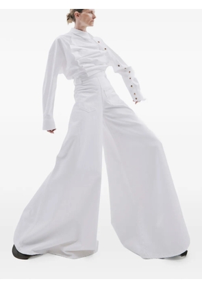 A.W.A.K.E. Mode logo-patch wide-leg jeans - White