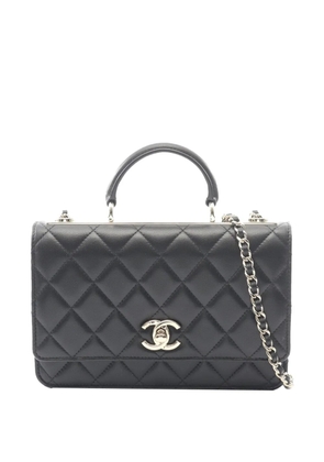 CHANEL Pre-Owned 2021-2026 Quilted Lambskin Trendy CC Top Handle Wallet On Chain satchel - Black