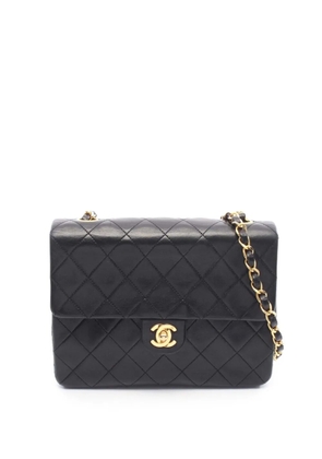CHANEL Pre-Owned 1989-1991 Mini Square Classic Lambskin Single Flap crossbody bag - Black