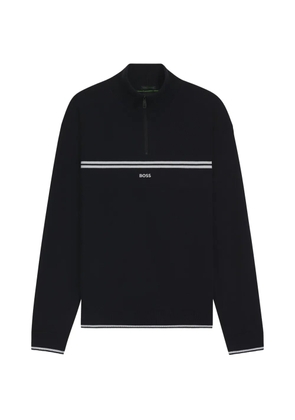 BOSS stripe-detail zip-up sweatshirt - Blue