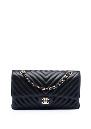 CHANEL Pre-Owned 2017-2018 Medium Classic Chevron Lambskin Double Flap shoulder bag - Black