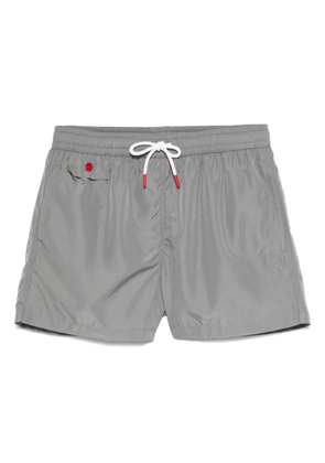 Kiton logo-embroidered swim shorts - Grey