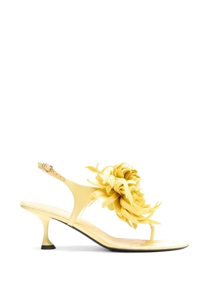 Proenza Schouler Tee floral-appliqué sandals - Yellow
