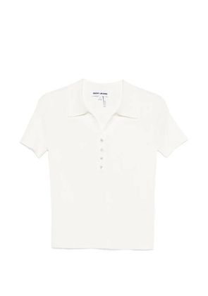 DKNY ribbed button T-shirt - White