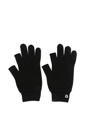 Rick Owens fingerless wool gloves - Black