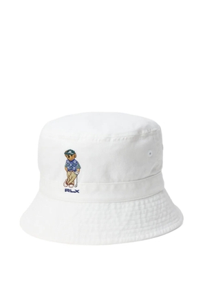 RLX Ralph Lauren bear-graphic bucket hat - White