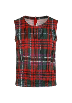Comme Des Garçons pleated plaid vest - Red