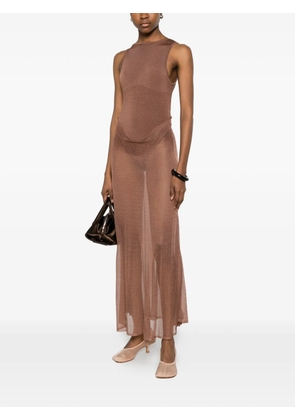 Isa Boulder sleeveless midi dress - Brown