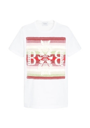 Barrie striped logo-patch T-shirt - White