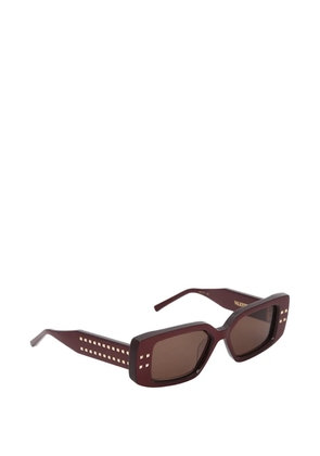VALENTINO GARAVANI EYEWEAR studded rectangle-frame sunglasses - Red