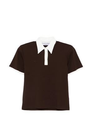 Rowen Rose contrast-collar polo top - Brown