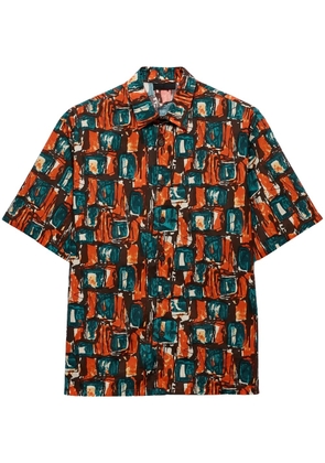 Prada square-print shirt - Orange