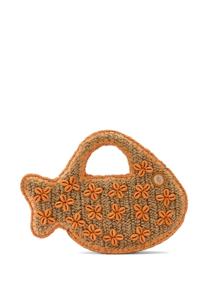 Simon Miller Puka flower-appliqué fish tote bag - Neutrals