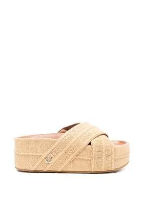 Maje woven crossover mules - Neutrals
