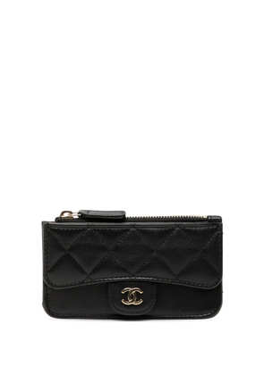 CHANEL Pre-Owned 2021-2025 CC Quilted Lambskin Classic Zipped card holder - Black