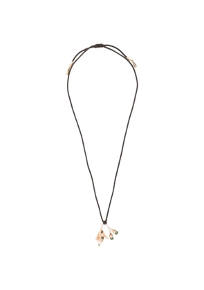 Maje floral-pendant necklace - Brown