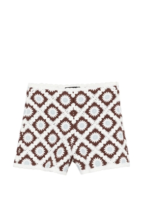 Maje crochet patterned shorts - White