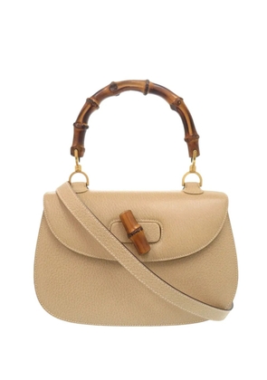 Gucci Pre-Owned 20th Century Grained Calfskin Bamboo Night satchel - Neutrals