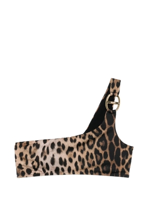 Moschino leopard-print bikini top - Neutrals