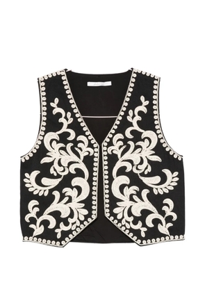 PHILIA LOFT floral-embroidered waistcoat - Black