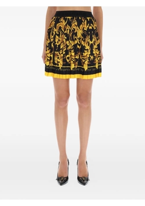 Versace Jeans Couture Barocco-print pleated mini skirt - Black