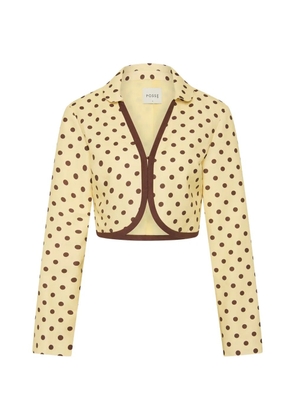 Posse polka-dot pattern crop jacket - Yellow