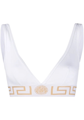 Versace Greca Border triangle bralette - White