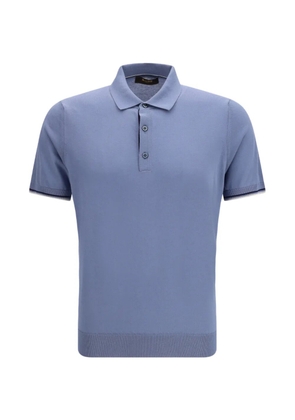 Moorer buttoned short-sleeve polo shirt - Blue