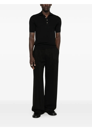 Brunello Cucinelli ribbed button polo shirt - Black