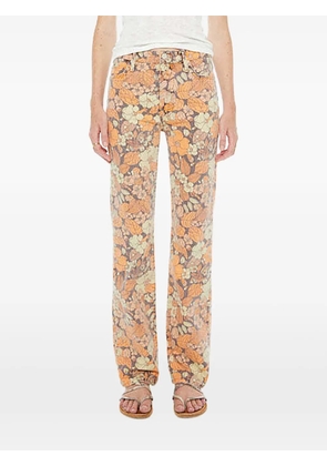 MOTHER The Kick It floral-pattern jeans - Orange