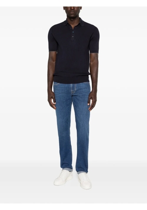 Brunello Cucinelli ribbed polo shirt - Blue
