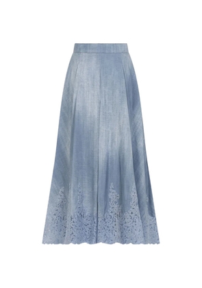 Ermanno Scervino embroidered long skirt - Blue
