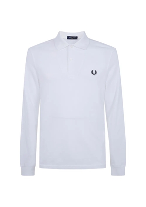Fred Perry logo-embroidered polo shirt - White