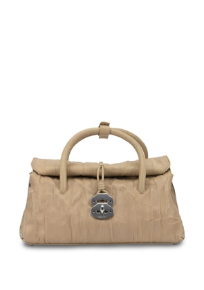 Zanellato Dotta Plissè pleated studded tote bag - Neutrals