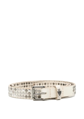 Htc Los Angeles studded leather belt - Neutrals