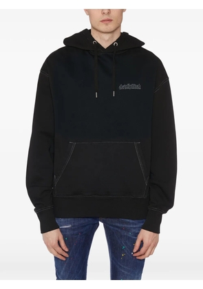 DEATH MASK drawstring cotton hoodie - Black