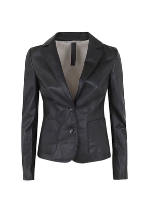 The Jackie Leathers buttoned blazer - Black