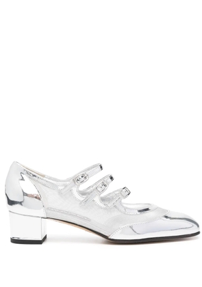 Carel Paris Kinight 45mm leather pumps - Silver