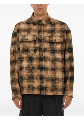 Palm Angels plaid-pattern chest-pocket shirt - Brown