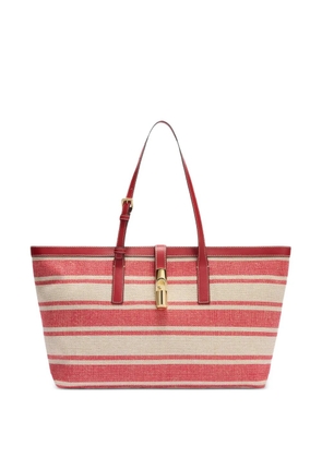 Furla large Debby striped tote bag - Red